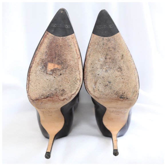 🛍 Jimmy Choo Black Leather Zipper High Boots 38 - Picture 7 of 8